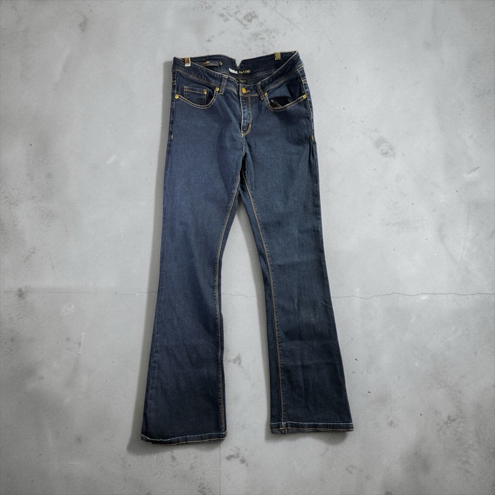 Tribal DeNIME Camille Jeans Size 29 Bbotcut Dark Wash Stretch 32 Inseam